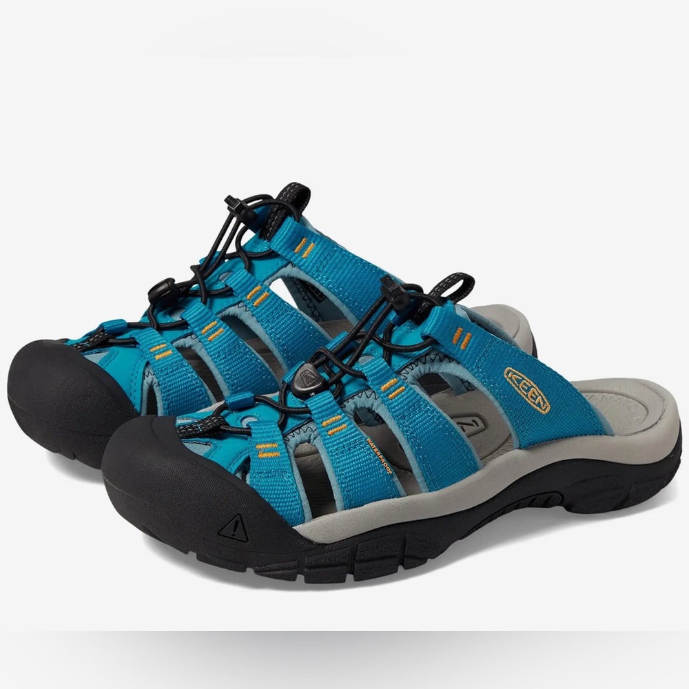 NWT- KEEN ‘Newport’ Waterproof Slide in Fjord Blue/Iceland Poppy